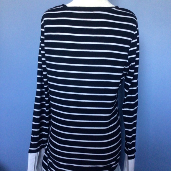 Navy striped top with cuffs by Joe Fresh small size - Picture 4 of 7